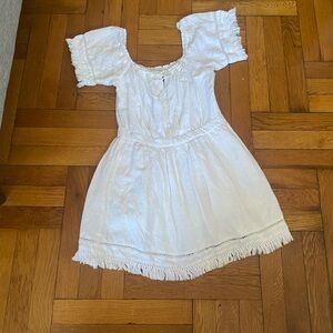 Saks Fifth Avenue - Bohemian Cotton White Dress with Frills - Small